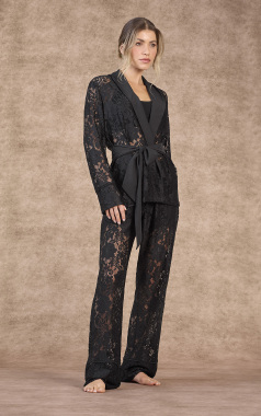 2305 PIJAMA CARDIGAN C/CALCA RENDA - Sex Shop em Curitiba