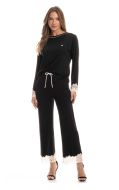 6256E PIJAMA ACACIA LONGO pr G - Sex Shop em Curitiba