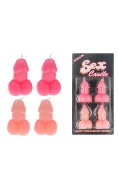 5716 Kit c/4 Velas em Formato de Penis Sex Candle - Sex Shop em Curitiba