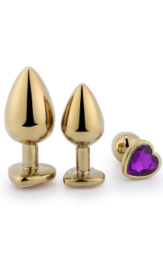 7055 Plug Anal Coracao Aco Dour. Tam P (7,50) - Sex Shop em Curitiba