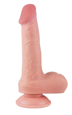 7977 Dildo Dupla Camada Ventosa 19X3,7cm Bege - Sex Shop em Curitiba