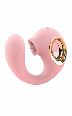 ME387 VIBRADOR PONTO G C/ ESTIMULADOR CLITORIANO rosa - Sex Shop em Curitiba